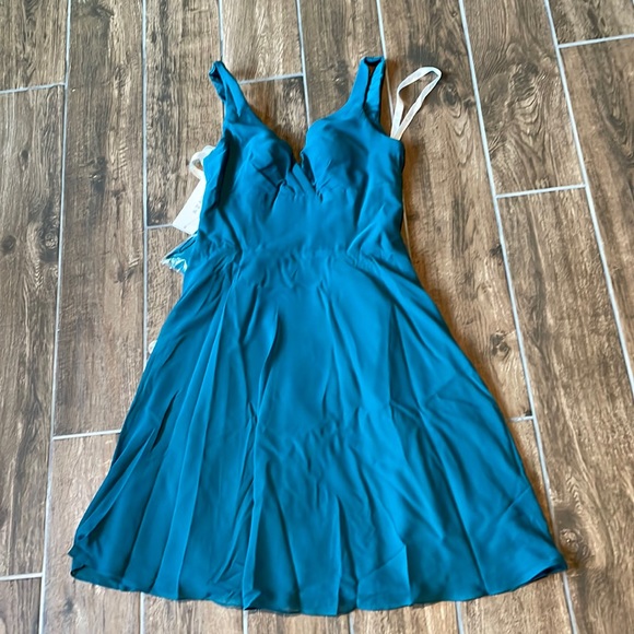 NWT Azazie Diana peacock A6 dress - Picture 1 of 10
